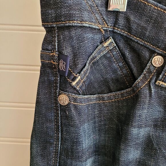 Rock & Republic Kasandra Jeans Size 10  Bootcut Dark Wash Distressed - Picture 4 of 9